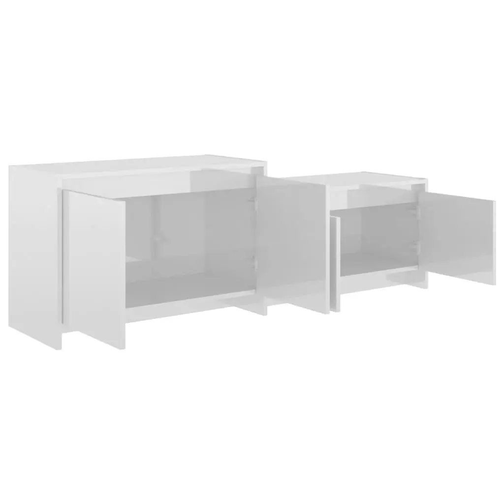 TV Cabinet High Gloss White 146.5x35x50 cm Engineered Wood 809815