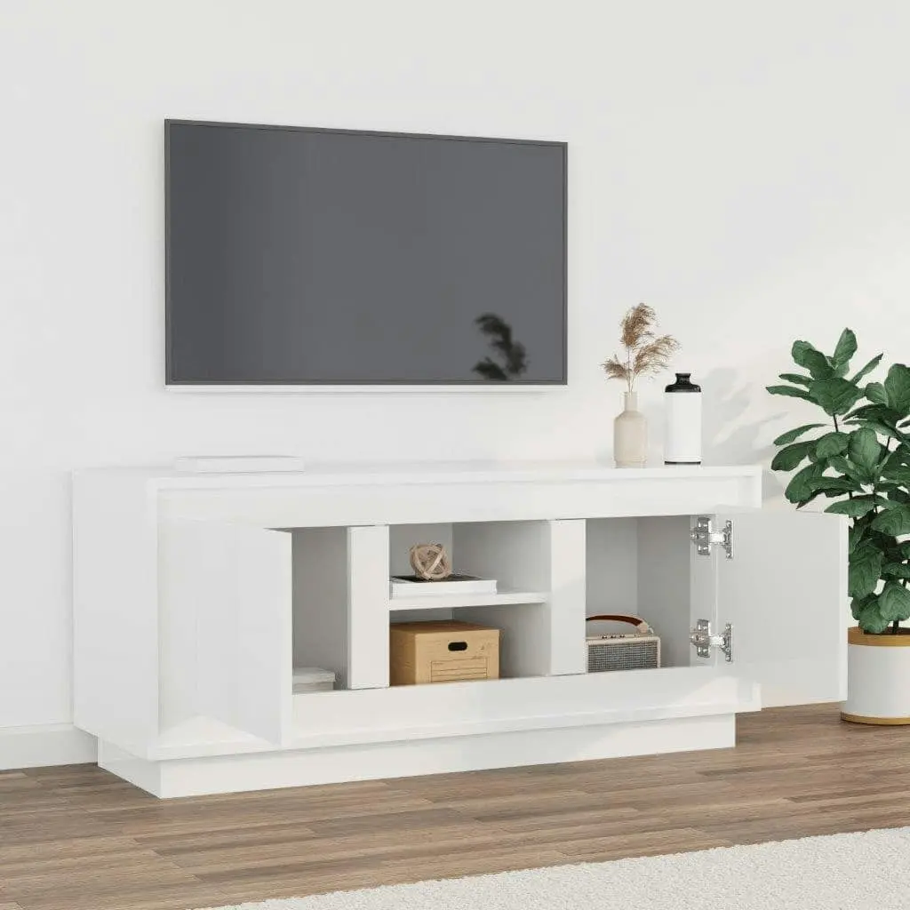 TV Cabinet High Gloss White 102x35x45 cm Engineered Wood 819862