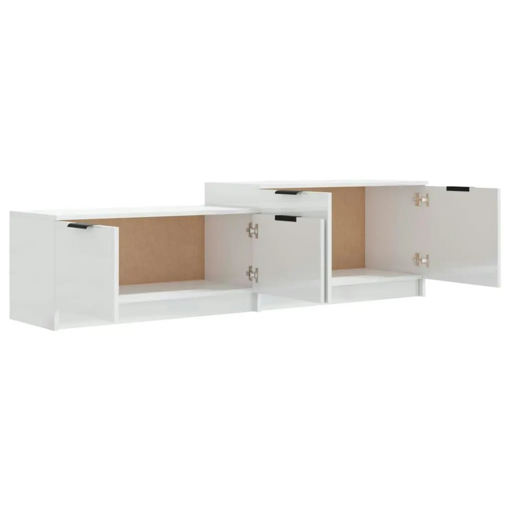 TV Cabinet High Gloss White 158.5x36x45 cm Engineered Wood 811490