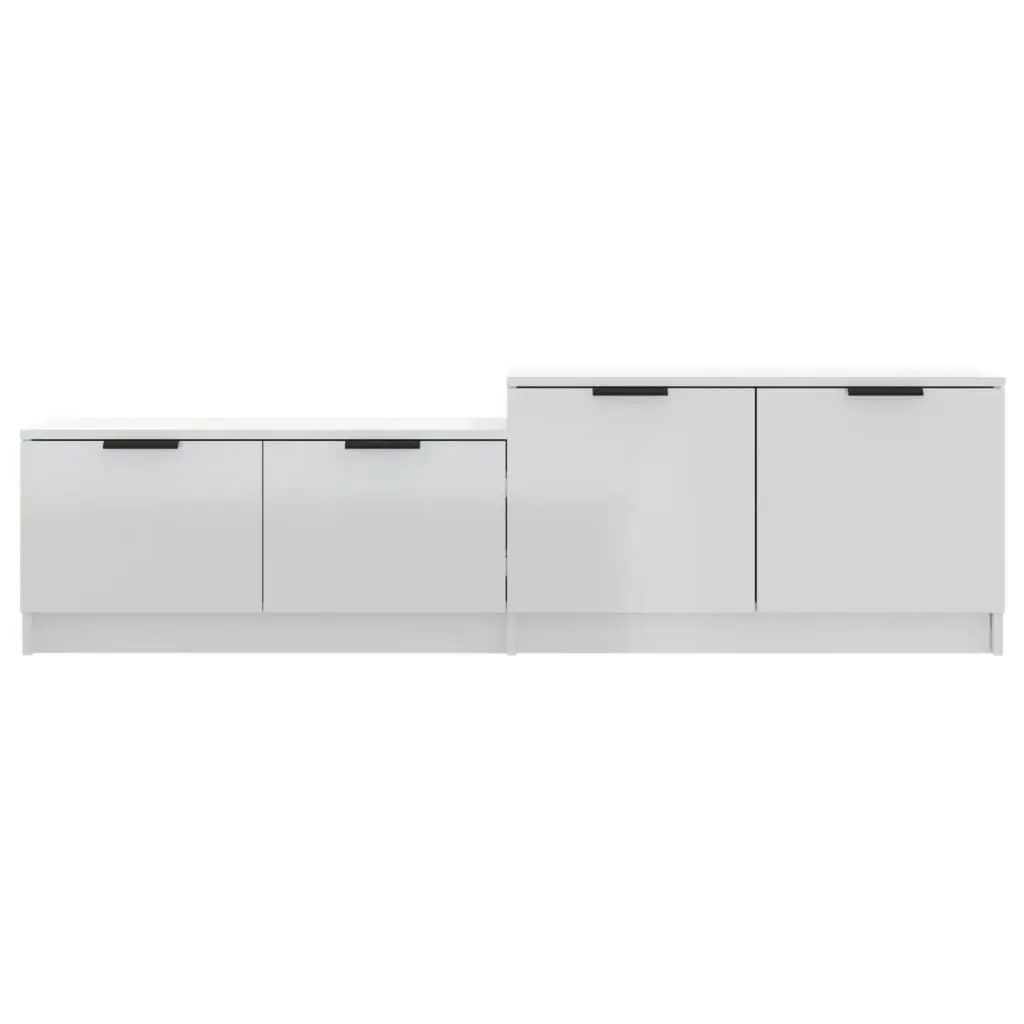 TV Cabinet High Gloss White 158.5x36x45 cm Engineered Wood 811490