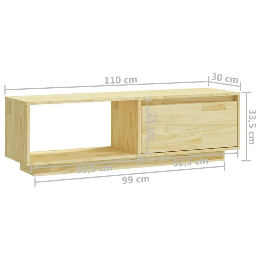 TV Cabinet 110x30x33.5 cm Solid Pinewood 809888