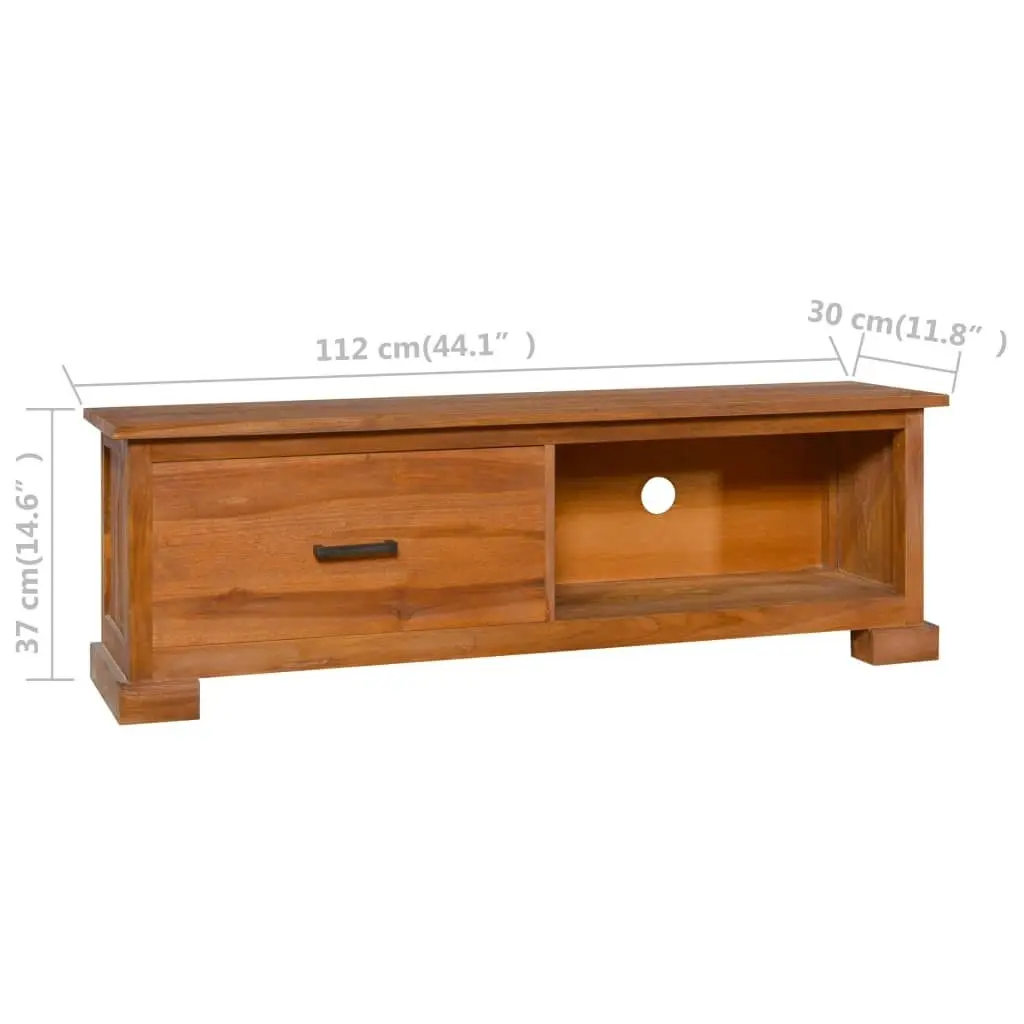 TV Cabinet 112x30x37 cm Solid Teak Wood 289083