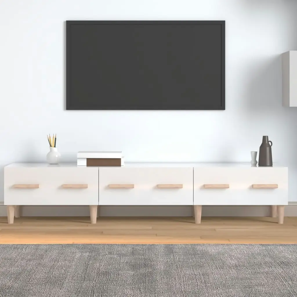 TV Cabinet High Gloss White 150x34.5x30 cm Engineered Wood 812642