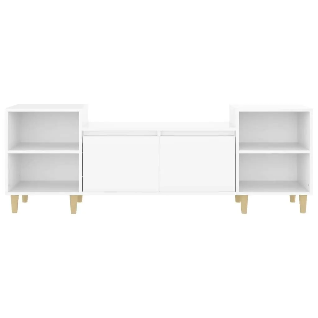 TV Cabinet High Gloss White 160x35x55 cm Engineered Wood 821190