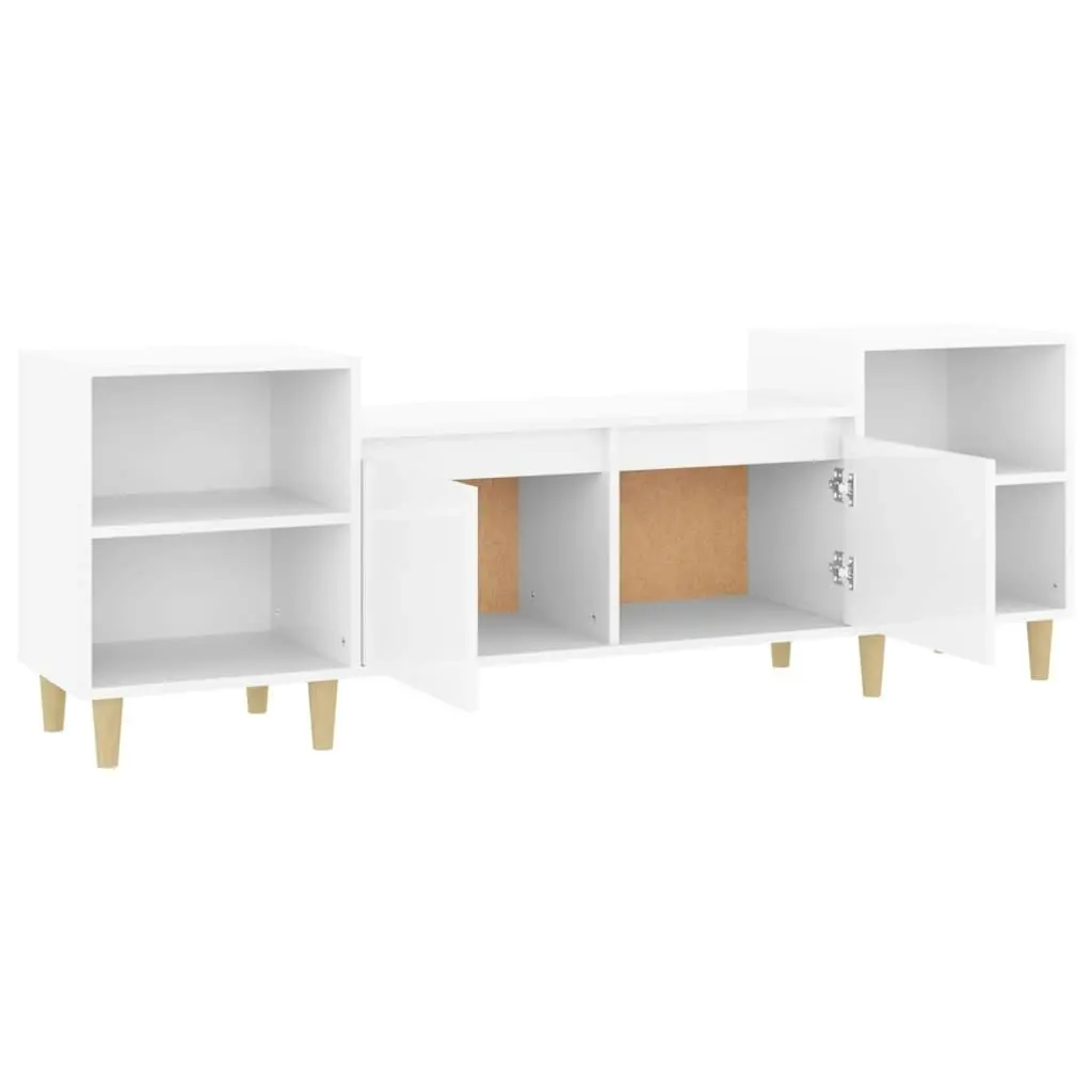 TV Cabinet High Gloss White 160x35x55 cm Engineered Wood 821190