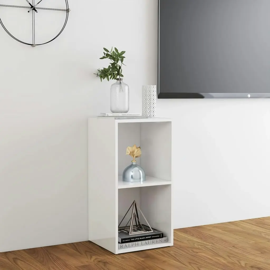 TV Cabinet High Gloss White 72x35x36.5 cm Engineered Wood 805531