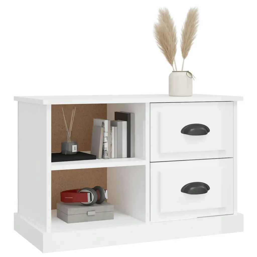 TV Cabinet High Gloss White 73x35.5x47.5 cm Engineered Wood 816170