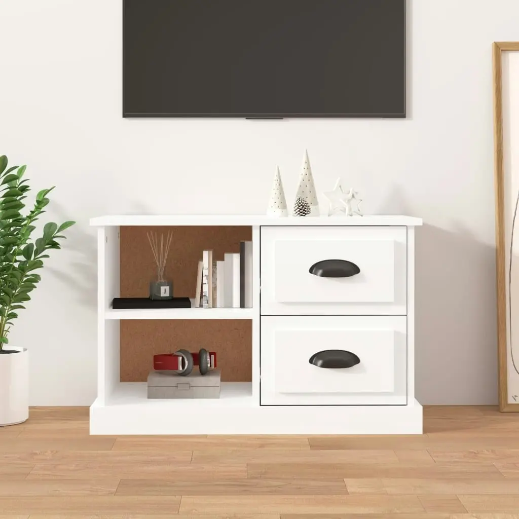 TV Cabinet High Gloss White 73x35.5x47.5 cm Engineered Wood 816170