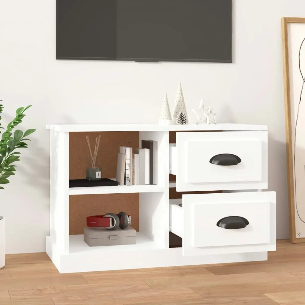 TV Cabinet High Gloss White 73x35.5x47.5 cm Engineered Wood 816170