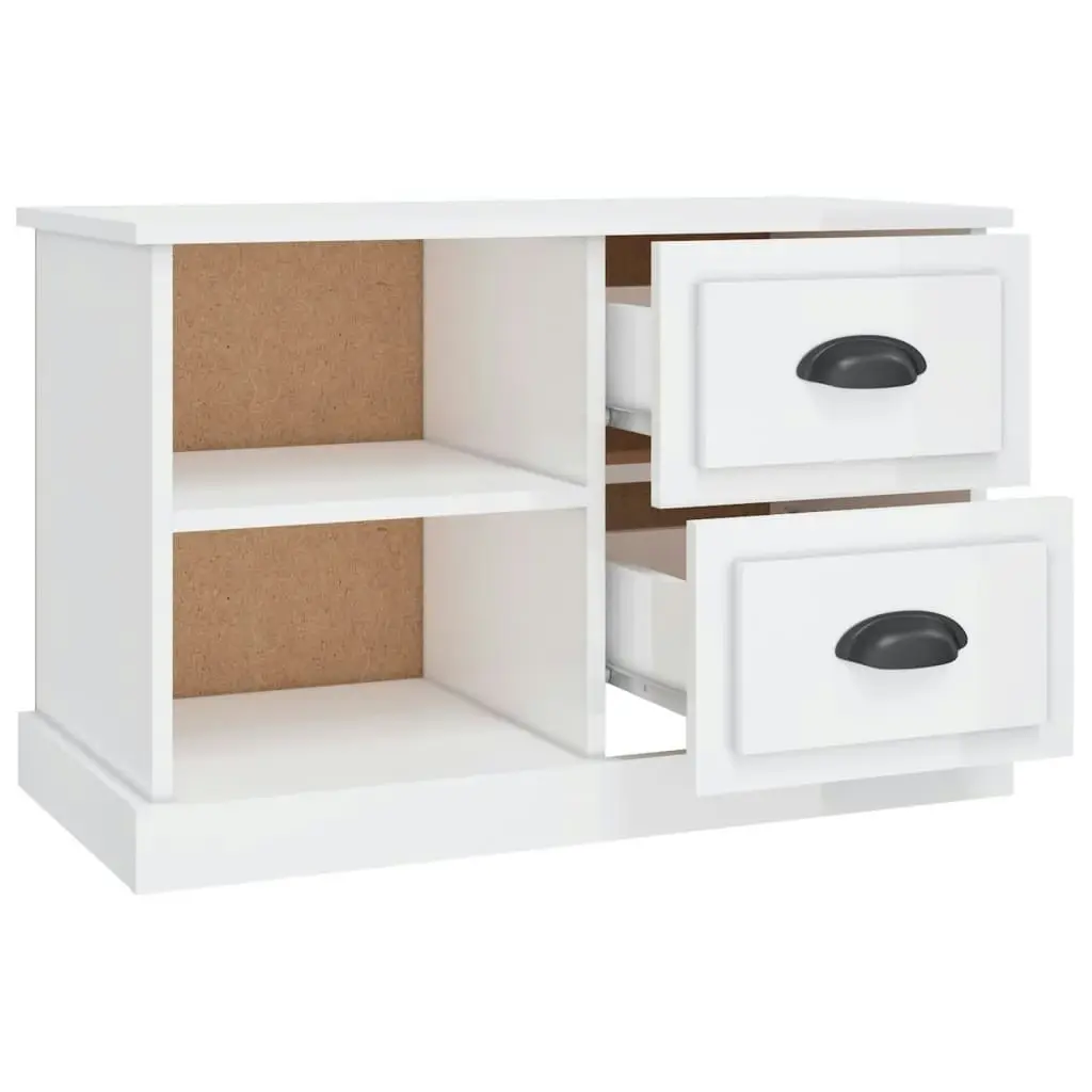 TV Cabinet High Gloss White 73x35.5x47.5 cm Engineered Wood 816170