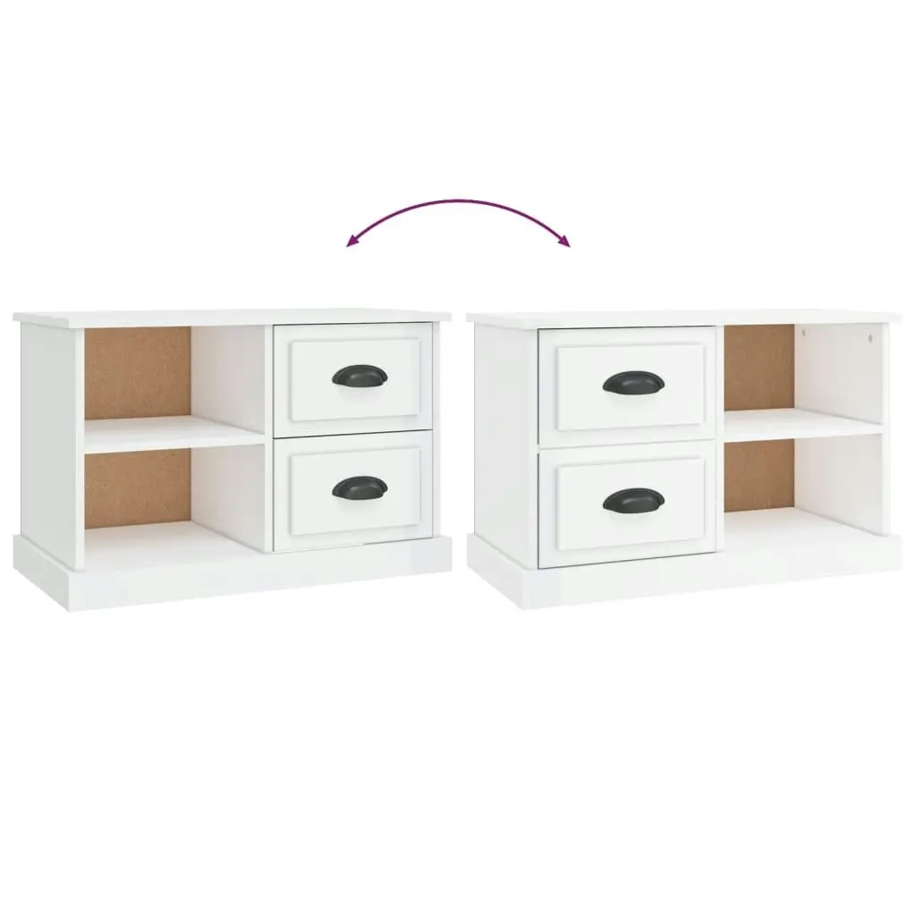 TV Cabinet High Gloss White 73x35.5x47.5 cm Engineered Wood 816170