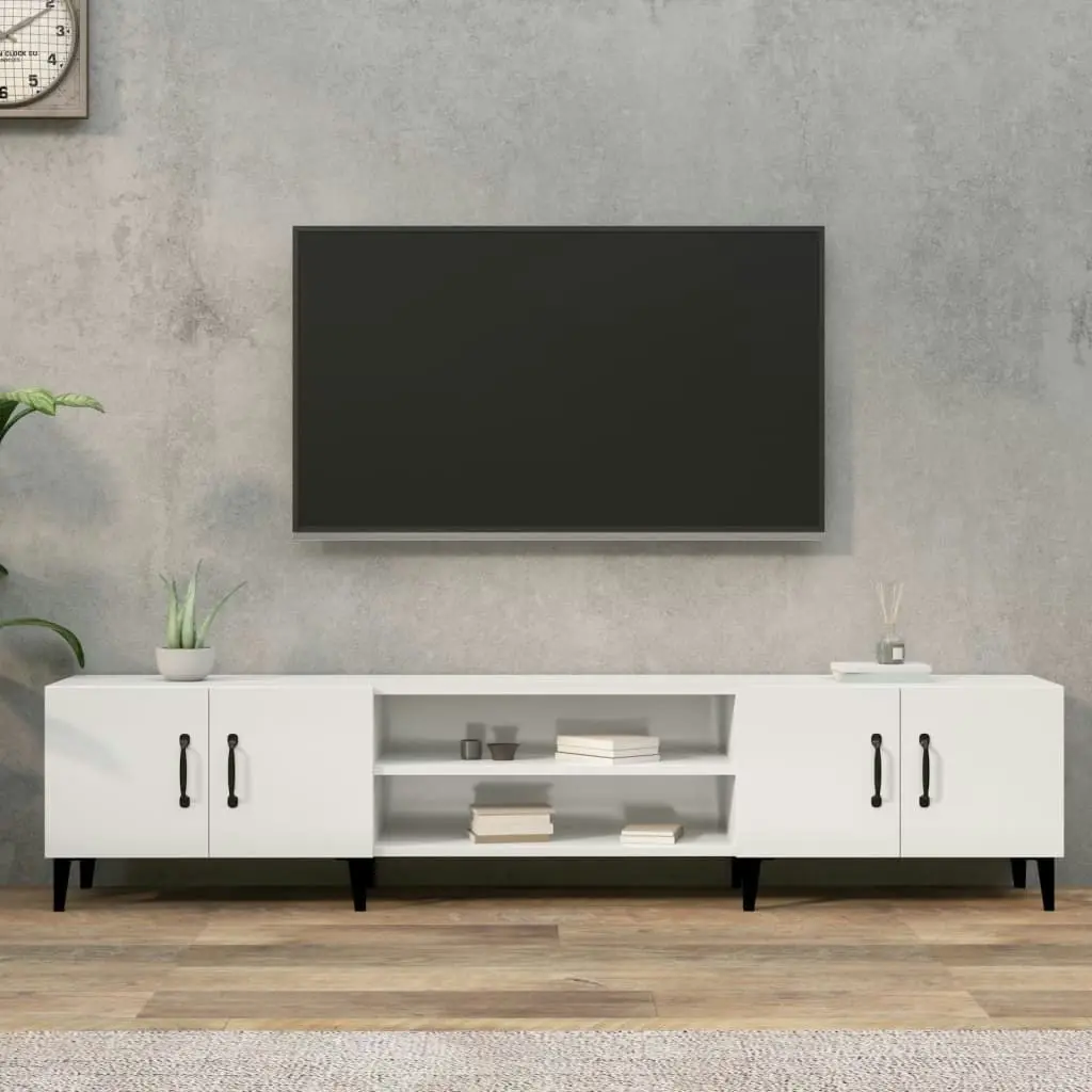 TV Cabinet High Gloss White 180x31.5x40 cm Engineered Wood 816266