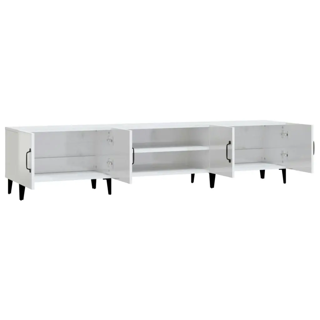 TV Cabinet High Gloss White 180x31.5x40 cm Engineered Wood 816266