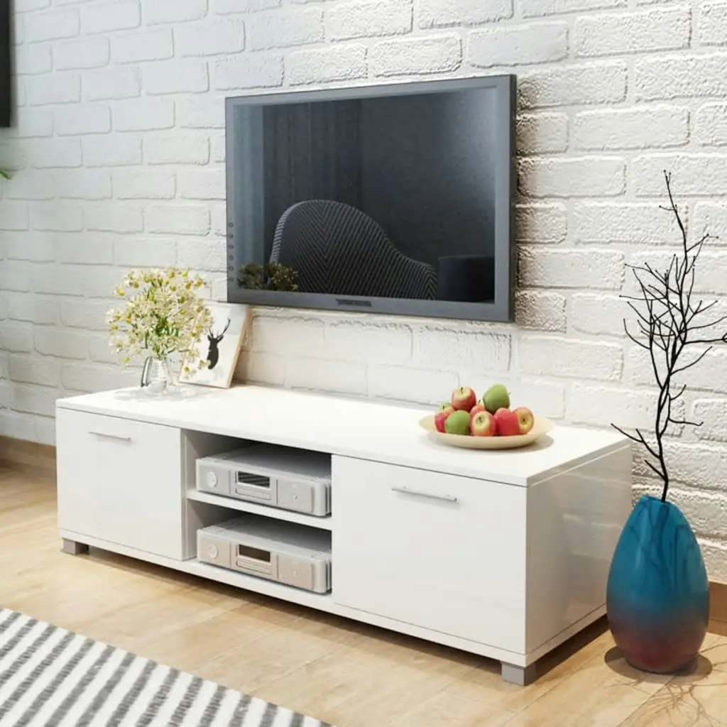 TV Cabinet High-Gloss White 120x40.5x35 cm 243041