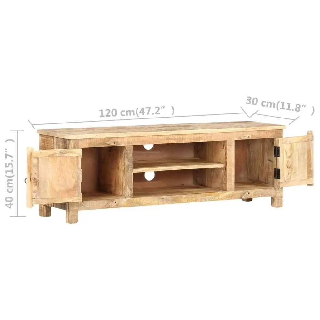 TV Cabinet 120x30x40 cm Rough Mango Wood 320238