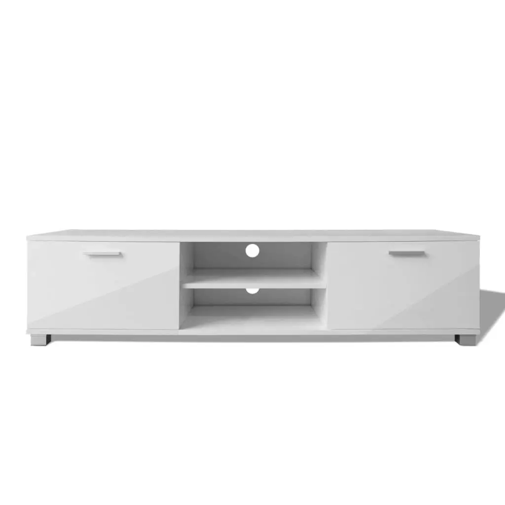 TV Cabinet High-Gloss White 140x40.5x35 cm 243043