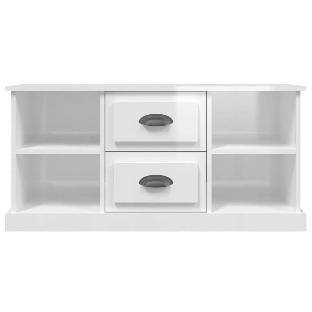 TV Cabinet High Gloss White 99.5x35.5x48 cm Engineered Wood 816274