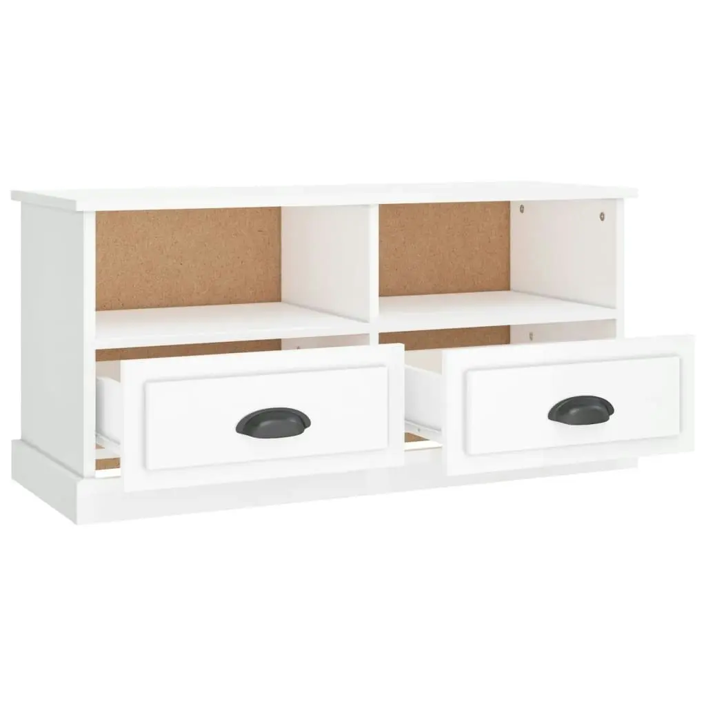 TV Cabinet High Gloss White 93x35.5x45 cm Engineered Wood 816466