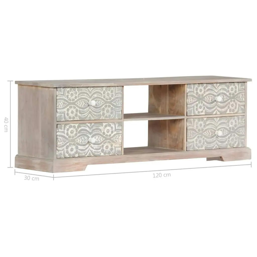 TV Cabinet 120x30x40 cm Solid Acacia Wood 247688