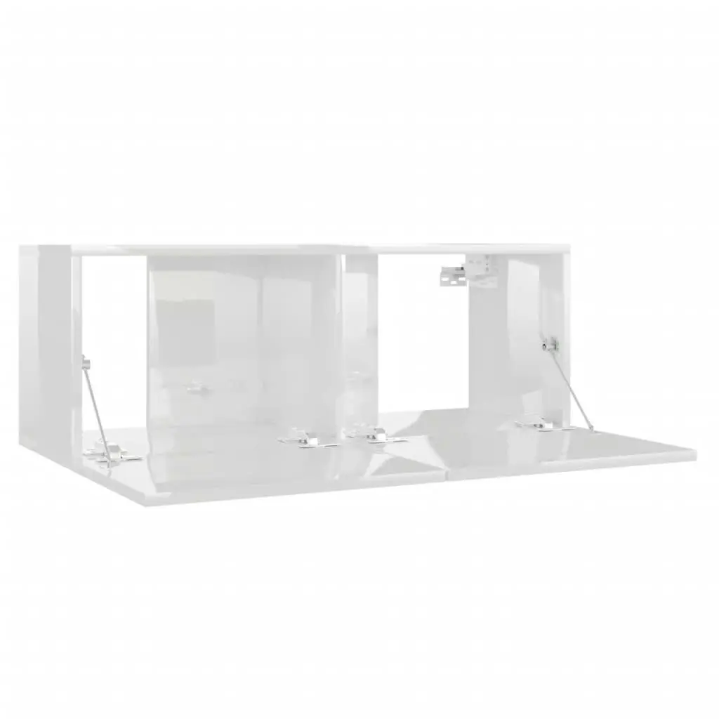 TV Cabinet High Gloss White 80x30x30 cm Engineered Wood 801478