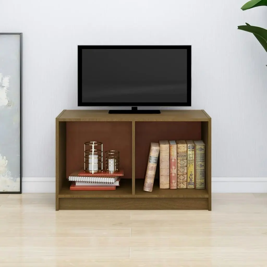 TV Cabinet Honey Brown 70x33x42 cm Solid Pinewood 809945