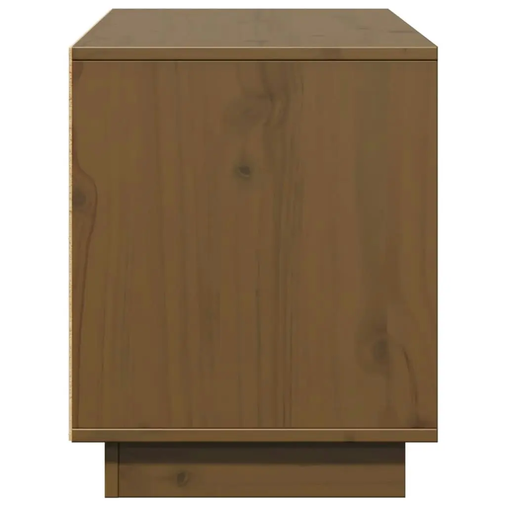 TV Cabinet Honey Brown 110.5x35x44 cm Solid Wood Pine 814342