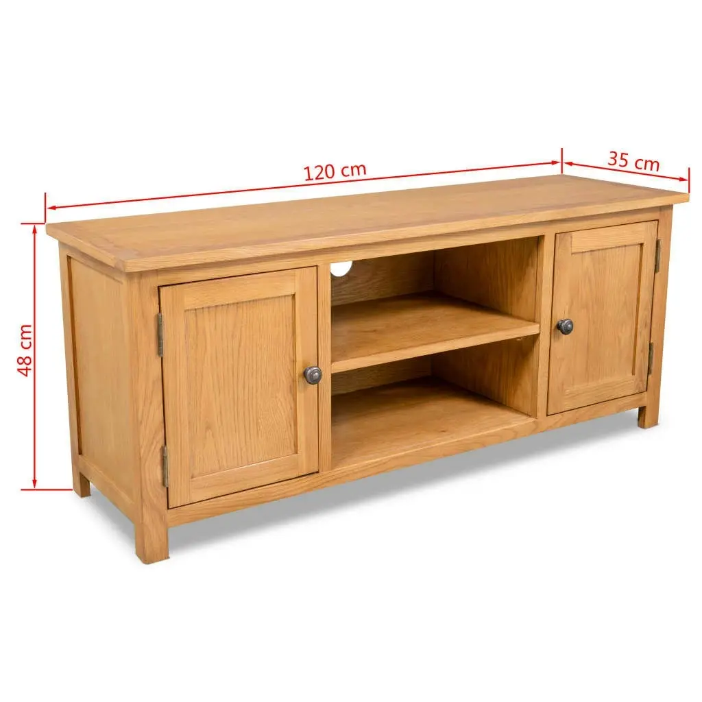 TV Cabinet 120x35x48 cm Solid Oak Wood 244467