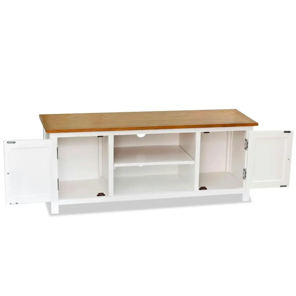 TV Cabinet 120x35x48 cm Solid Oak Wood 247059