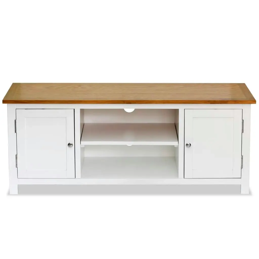 TV Cabinet 120x35x48 cm Solid Oak Wood 247059