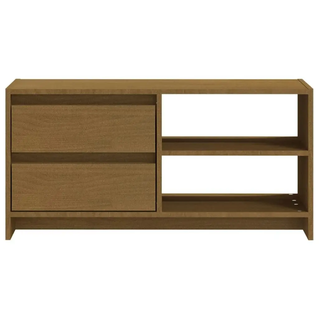 TV Cabinet Honey Brown 80x31x39 cm Solid Pinewood 809897