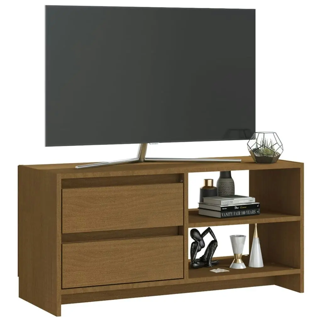 TV Cabinet Honey Brown 80x31x39 cm Solid Pinewood 809897