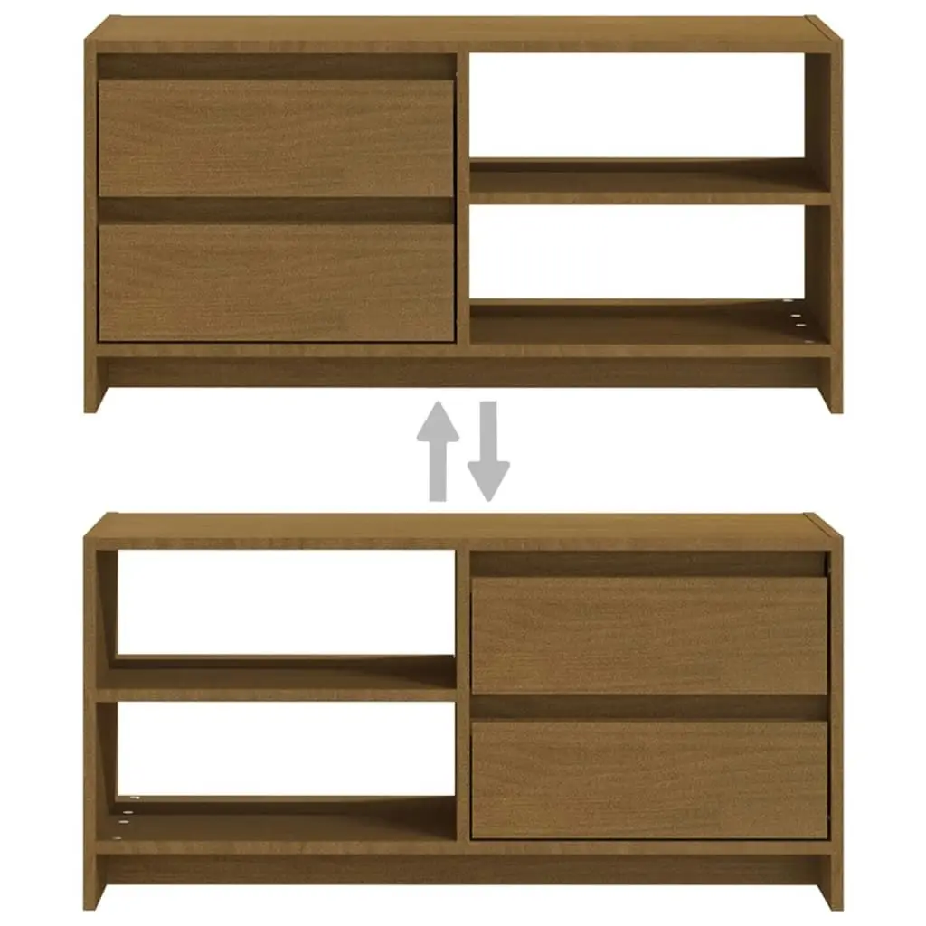 TV Cabinet Honey Brown 80x31x39 cm Solid Pinewood 809897