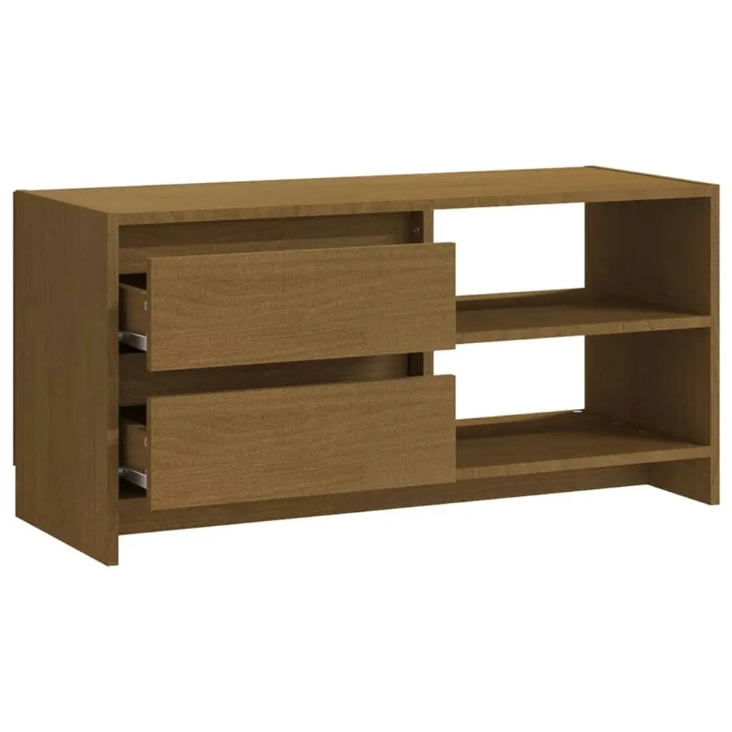 TV Cabinet Honey Brown 80x31x39 cm Solid Pinewood 809897