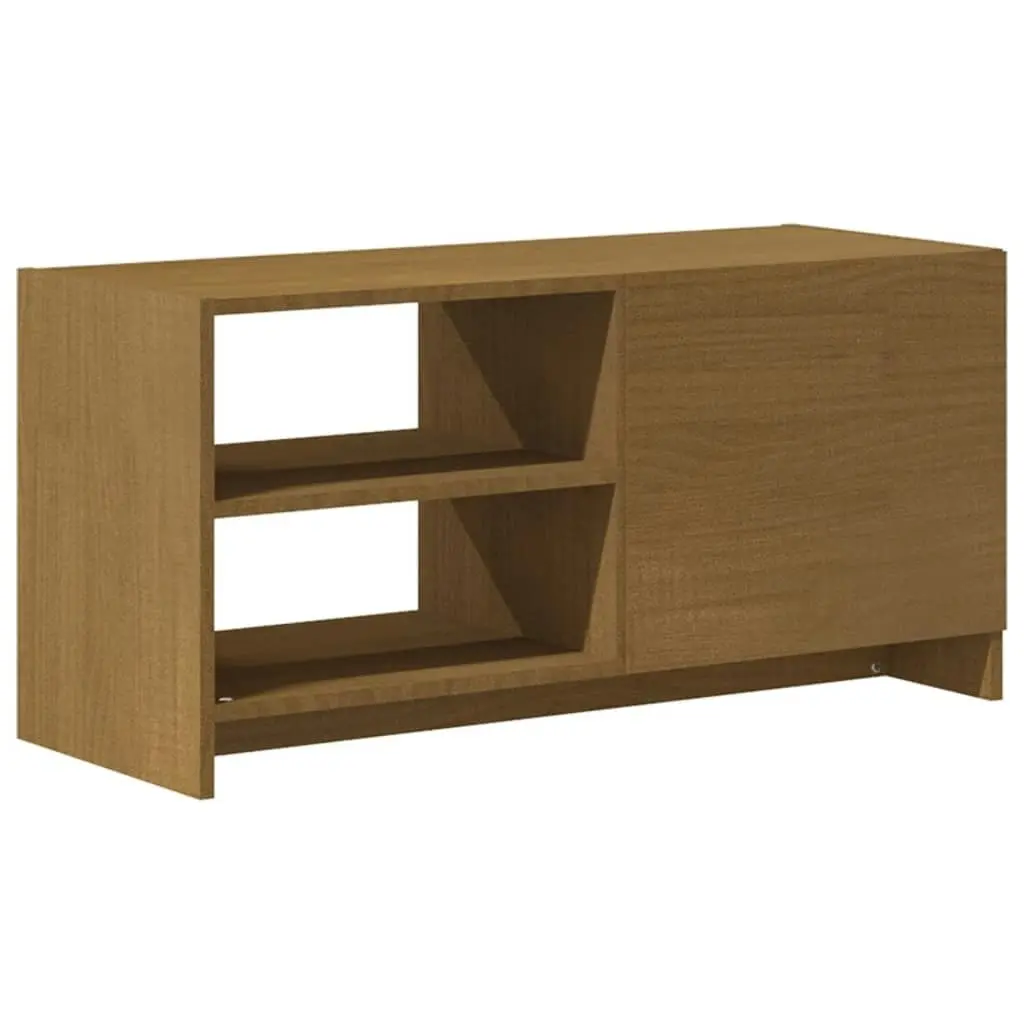 TV Cabinet Honey Brown 80x31x39 cm Solid Pinewood 809897