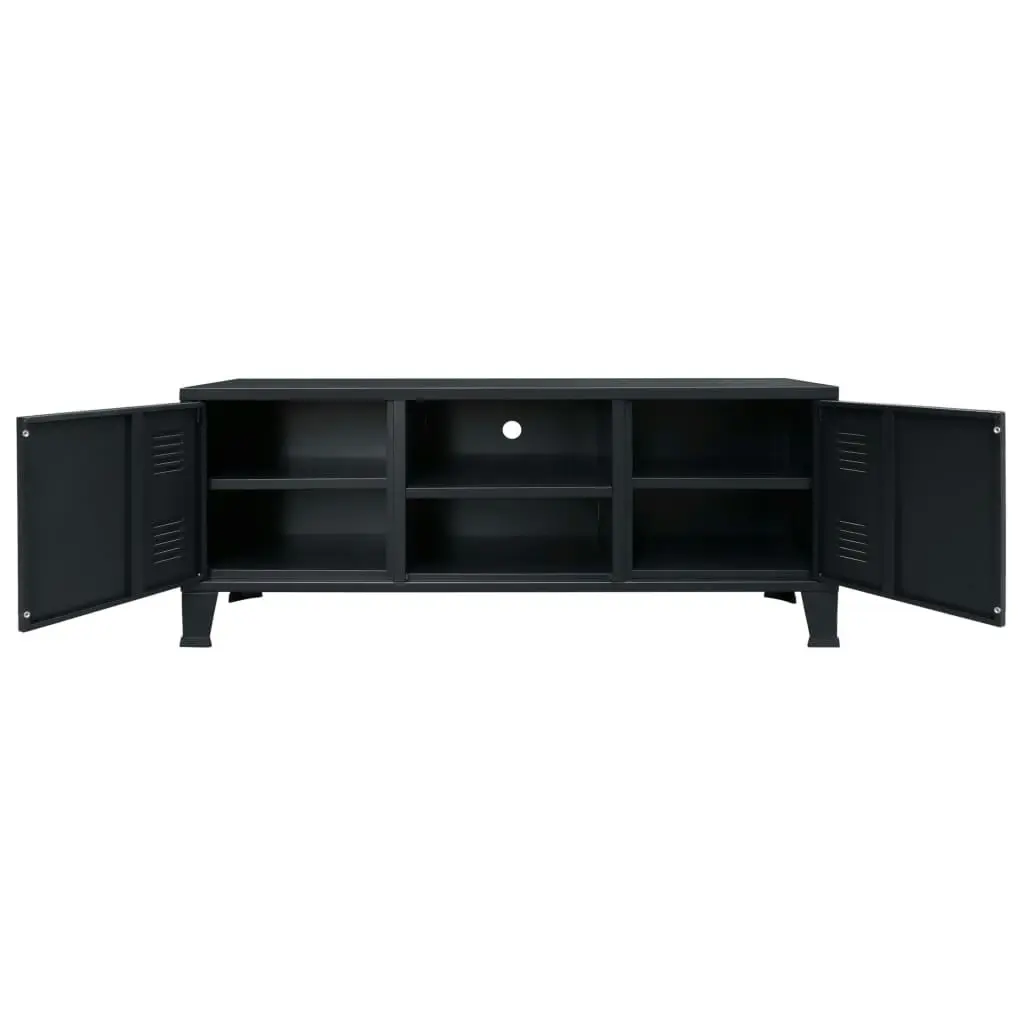 TV Cabinet Metal Industrial Style 120x35x48 cm Black 245964