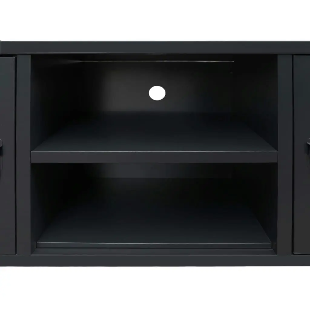 TV Cabinet Metal Industrial Style 120x35x48 cm Black 245964