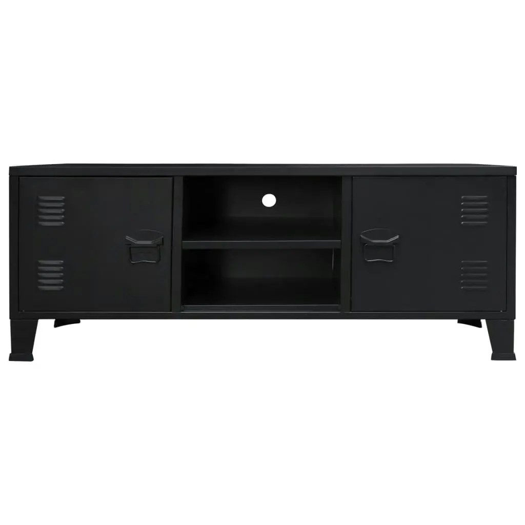 TV Cabinet Metal Industrial Style 120x35x48 cm Black 245964