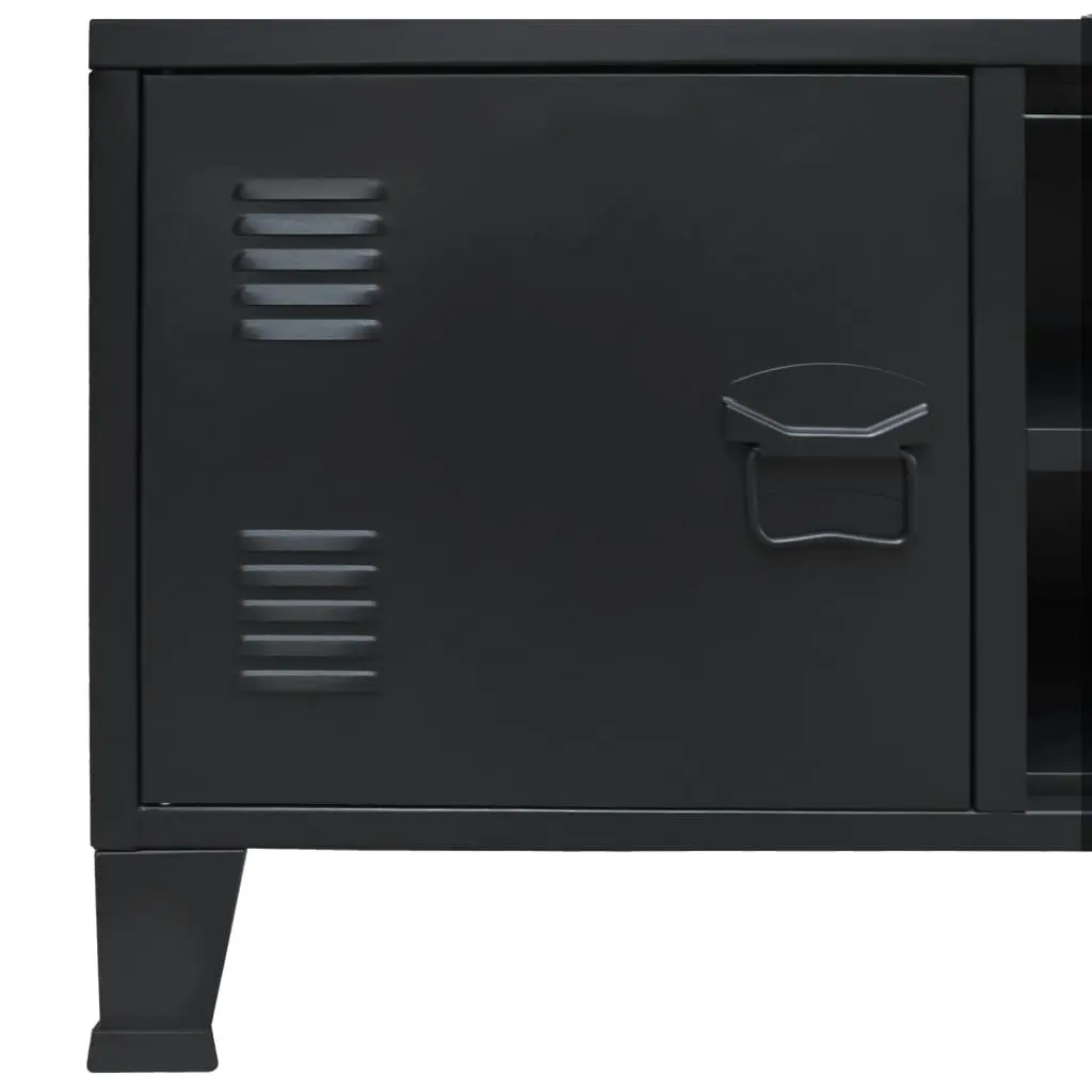 TV Cabinet Metal Industrial Style 120x35x48 cm Black 245964