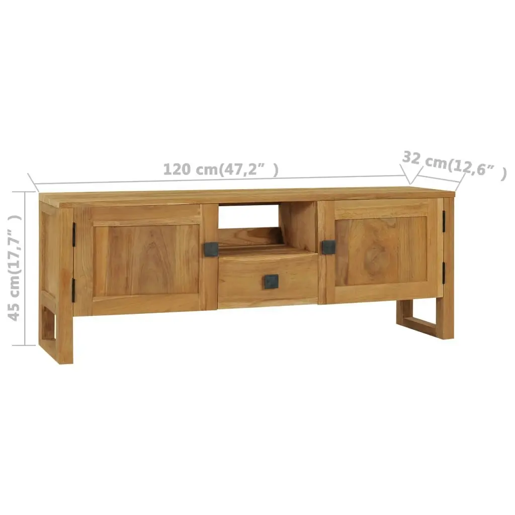 TV Cabinet 120x32x45 cm Solid Teak Wood 288845