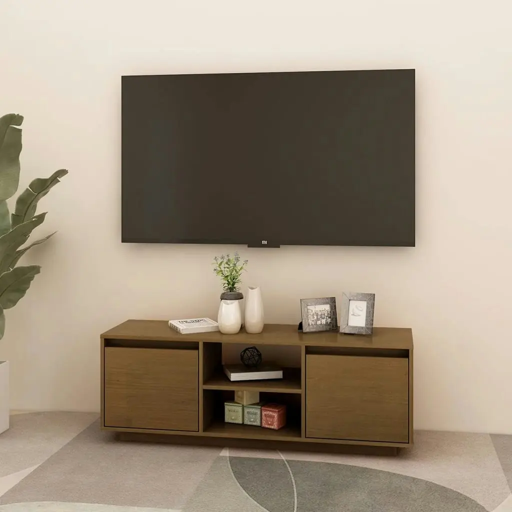 TV Cabinet Honey Brown 110x30x40 cm Solid Pinewood 809903