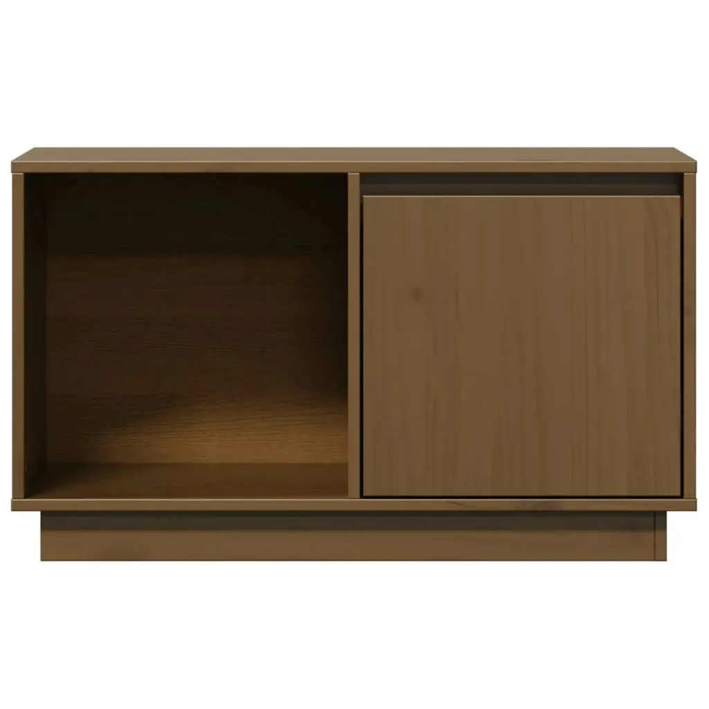 TV Cabinet Honey Brown 74x35x44 cm Solid Wood Pine 814337