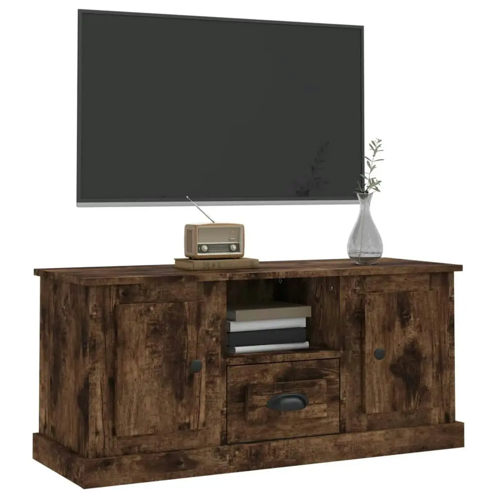 TV Cabinet Smoked Oak 100x35.5x45 cm Engineered Wood 816461