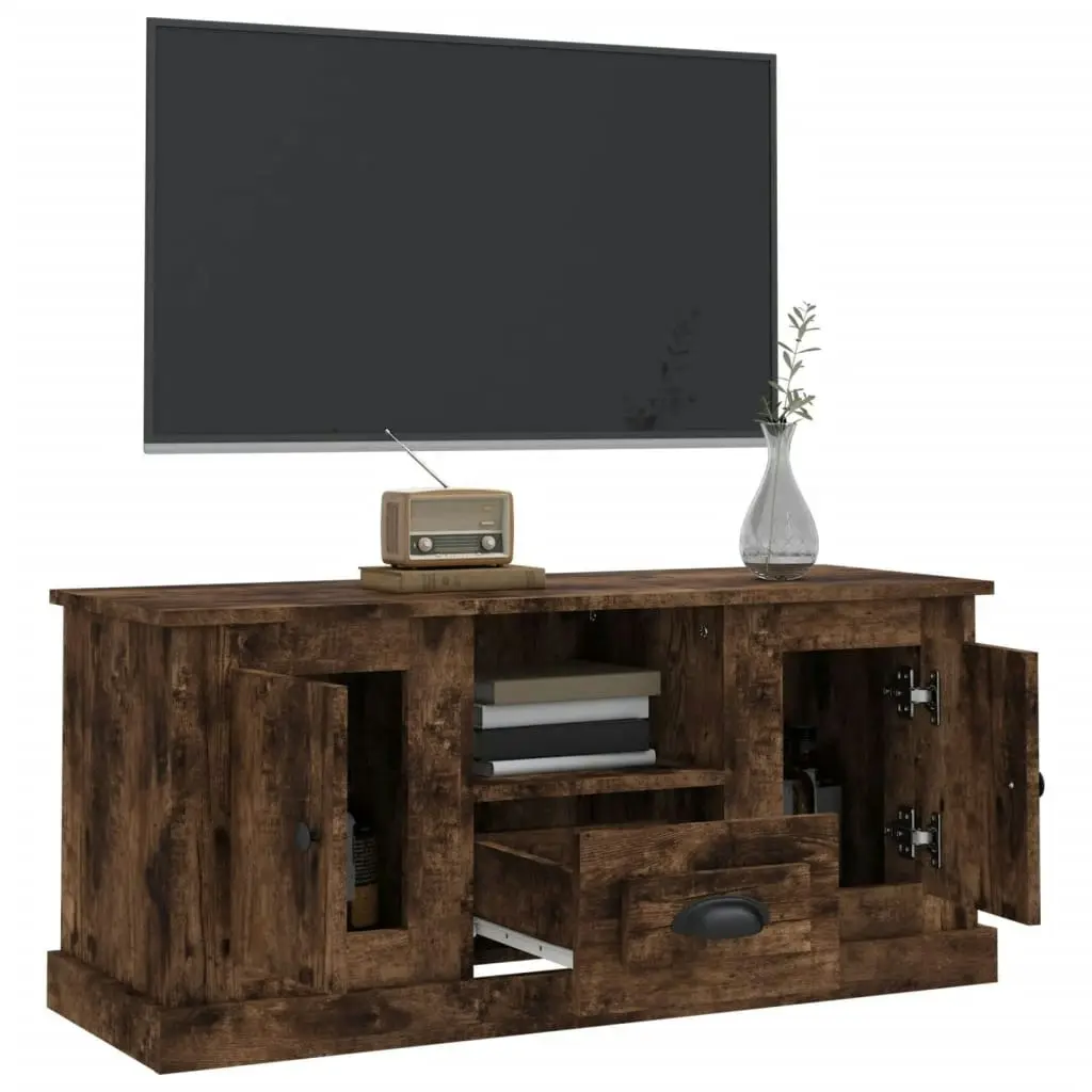 TV Cabinet Smoked Oak 100x35.5x45 cm Engineered Wood 816461