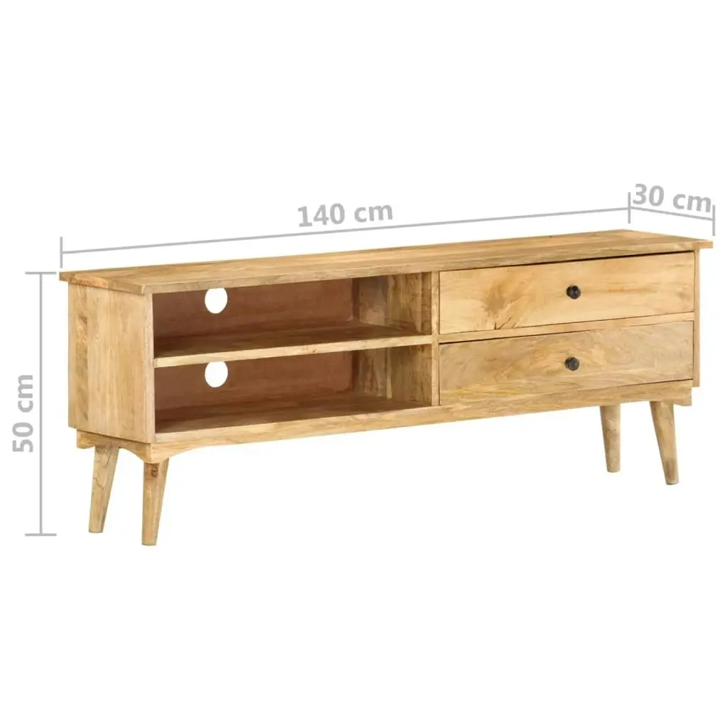 TV Cabinet 140x30x50 cm Solid Mango Wood 320797