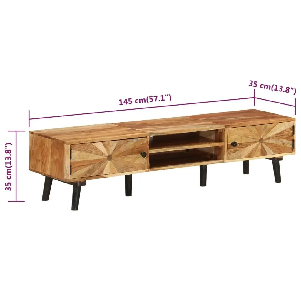 TV Cabinet 145x35x35 cm Solid Wood Acacia 338421