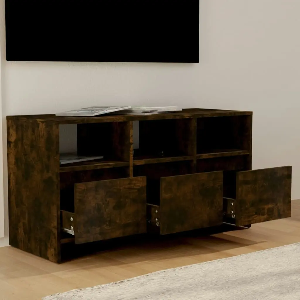 TV Cabinet Smoked Oak 102x37.5x52.5 cm Engineered Wood 813023