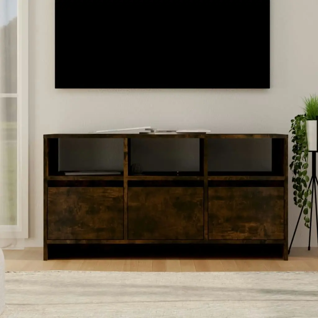 TV Cabinet Smoked Oak 102x37.5x52.5 cm Engineered Wood 813023