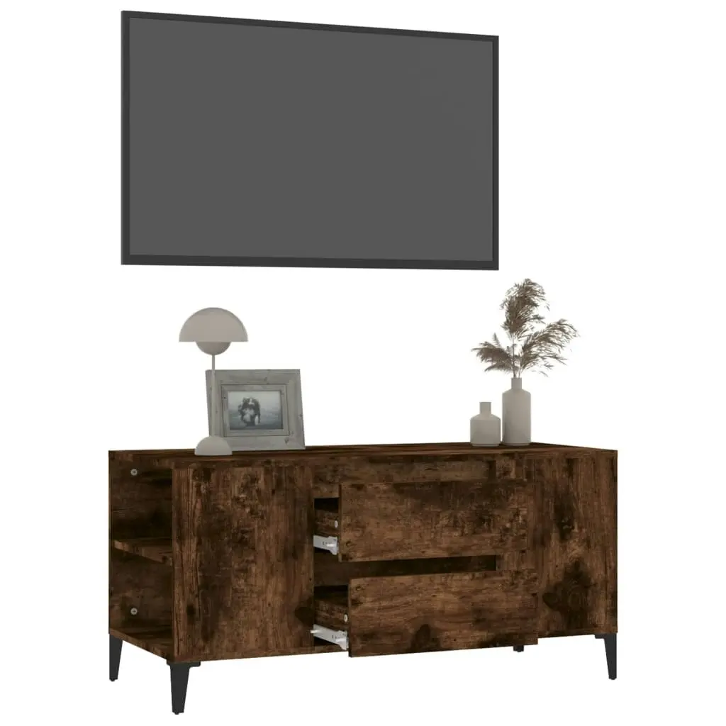 TV Cabinet Smoked Oak 102x44.5x50 cm Engineered Wood 819609