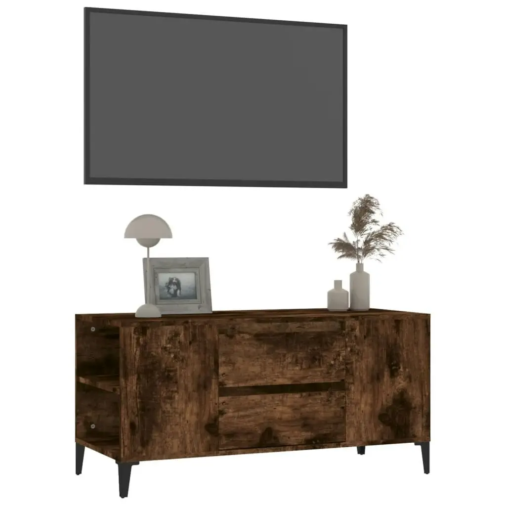 TV Cabinet Smoked Oak 102x44.5x50 cm Engineered Wood 819609