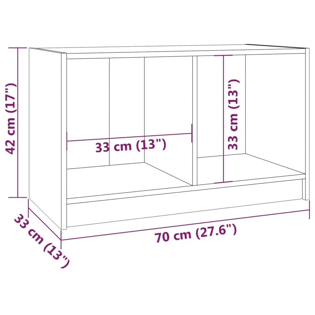 TV Cabinet 70x33x42 cm Solid Pinewood 809942